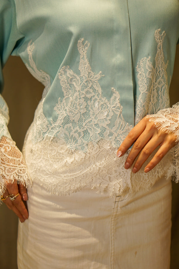 Two Tone Tailored Embroidered Jacket