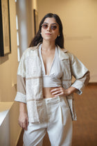 Banded Patchwork Blazer