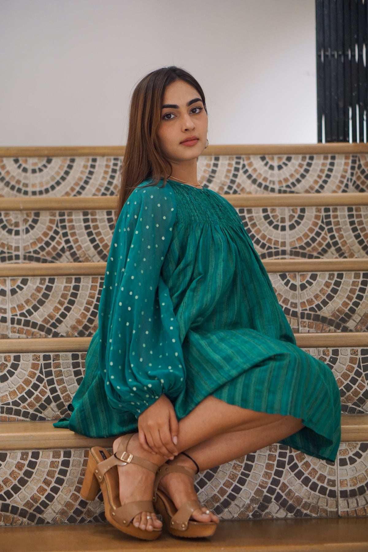 Smocked Emerald Tunic