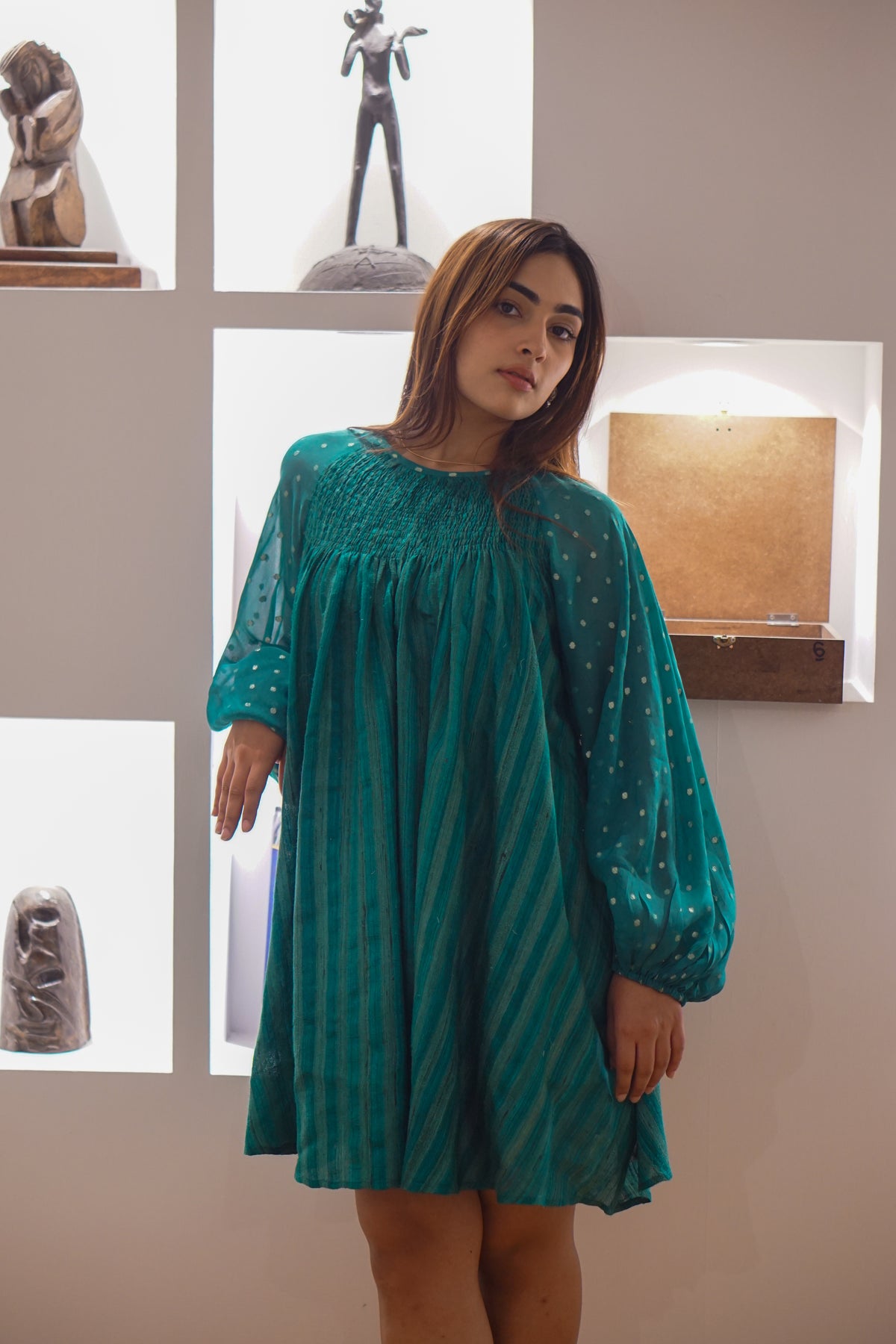 Smocked Emerald Tunic