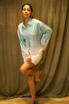 Two Tone Tailored Embroidered Jacket