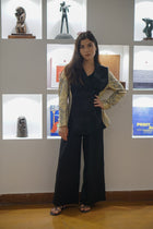 Jaquard Panelled Blazer
